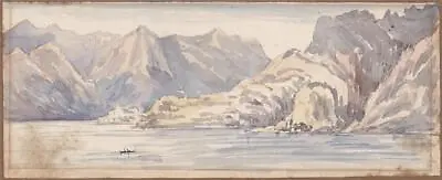 Isabella Galton Watercolour Painting Near Bellagio Lake Como Italy 19th Century • £80