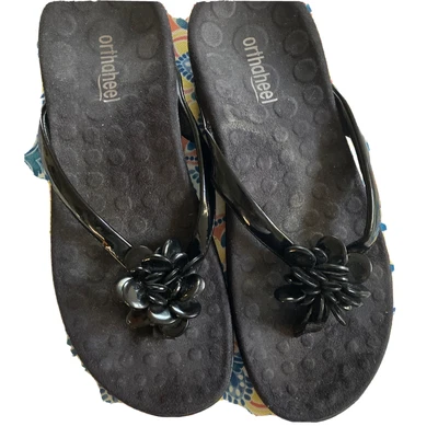 £23.23 • Buy II - Women's Leather Sandals - Orthaheel Black - 6 Medium Vionic
