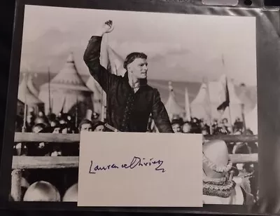 Laurence Olivier Signed Autograph 3X5 Cut & 8X10 English Actor & Director  • £134.98