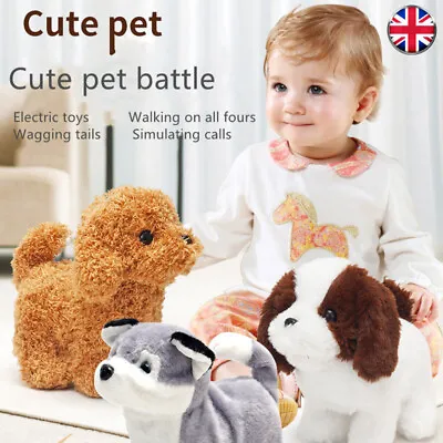 £9.70 • Buy Robot Electronic Dog Puppy Plush Wag Tail Toys Bark Walk Funny Toy For Kids Gift