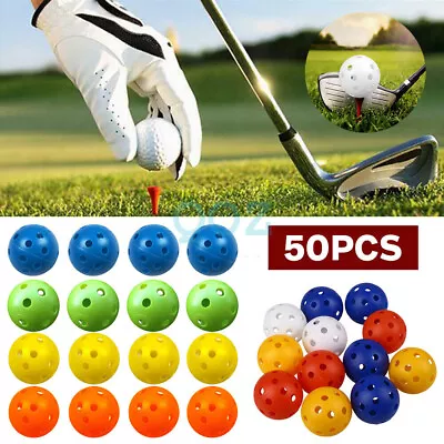 50x Plastic Airflow Hollow Golf Practice Training Balls Golf Sport • $16.05