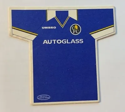 Chelsea CFC Football Shirt Shaped Beer Mat C 1997 Coaster AUTOGLASS UMBRO Rare • £5