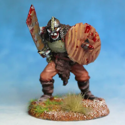 Half Orc Warrior Advancing With Sword And Shield 28mm Unpainted Metal Wargames • £2.42