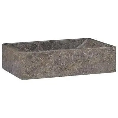 Marble Sink Bathroom Washroom Handmade Rectangular Basin Countertop Modern Grey • £130.95