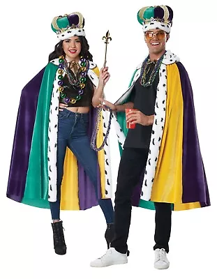 Royalty Mardi Gras Cape And Crown Set Adult Costume  • $52.88