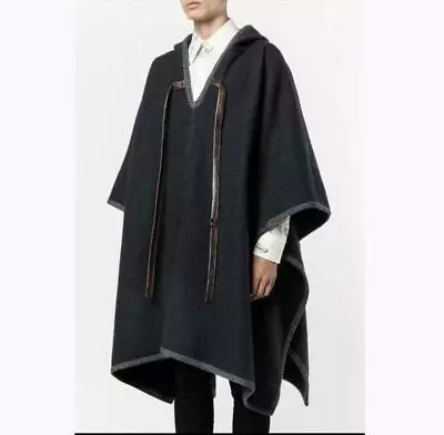 2021 Hot Sale Men Hooded Japanese Coat Cape Shawl Pullover Cape Woolen Coat • $54.89