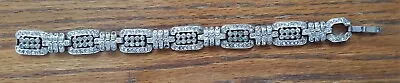 Silver Tone Marcasite Art Deco Bracelet 7.5  • $17