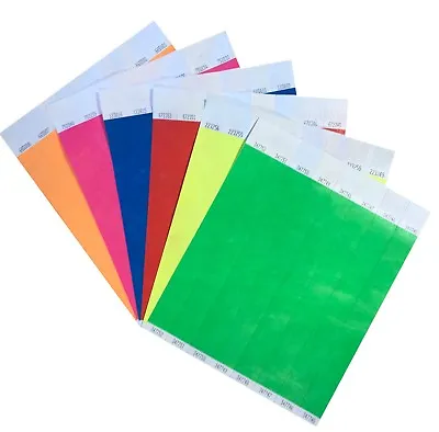 £3.79 • Buy 100 Plain Neon Coloured 1  Tyvek Paper Wristbands For Events,Festivals,Parties 