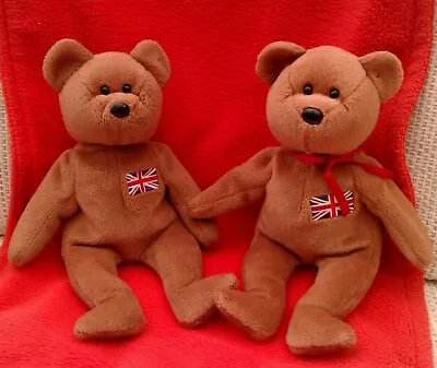£7.99 • Buy Ty Beanie Baby Teddy Bear BRITANNIA X 2 Babies