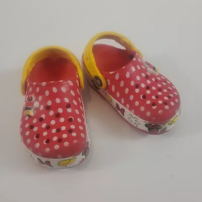 Crocs Disney Minnie Mouse Red Polka Dot Clogs Toddler Girl’s Size C 8 Flaws • $10.39