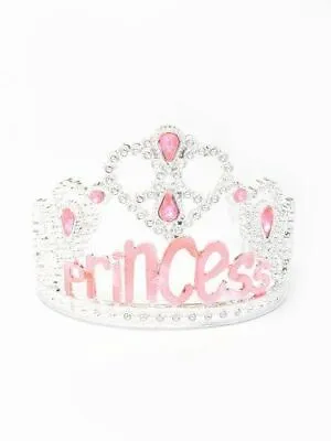 Princess Tiara Pink With Wording & Diamantes With Grippers Fancy Dress Up Play • £4.80