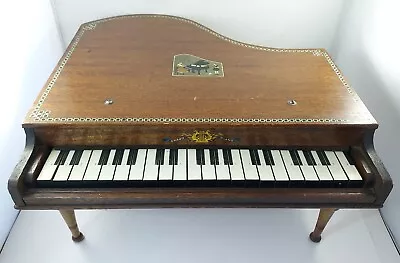 Antique Vtg LHH Toy Mini Wood Grand Piano 22 Keys Childs 18  X 17 Works Tabletop • $125