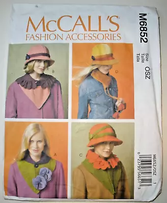 McCall's  Sewing Pattern M6852 Hats & Scarves Xs-L Uncut • $8.99