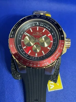 Invicta Aviator Gold/red Mod 44614 Men’s Wristwatch • $150