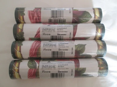 £19.95 • Buy Four X Rolls Imperial Wallcoverings Portmeirion Pomona Fruits Wallpaper Border
