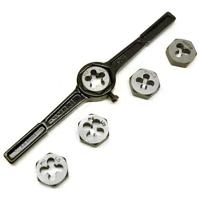 6pc Metric Die Set With Holder / Wrench M6 M7 M8 M10 M12 Thread Repair Kit  • £7.99