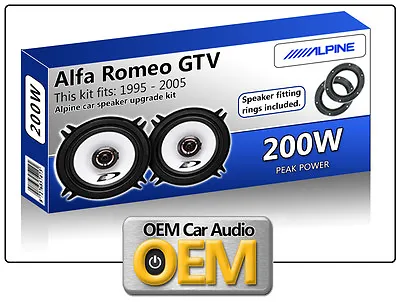 Alfa Romeo GTV Front Door Speakers Alpine Car Speaker Kit With Adapter Pods 200W • £58.99