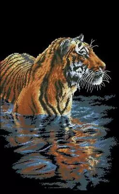 Dimensions Tiger Chilling Out Counted Cross Stitch Kit 9 X14  18 Count 35222 • $18.99