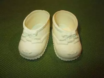 Vintage Baby Doll Shoes 16-17 In ~❤️~ Size 5 White Soft Vinyl #002 • $2.99