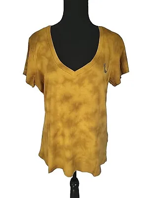 Women's True Religion Antique Gold Tie Dye Logo T-Shirt Size 2X • $20