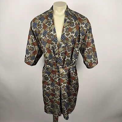 Mens Kimono Robe Jacket Playboy Smoking Coat Hugh Hefner Wieboldts VTG 60s 70s • $59.99