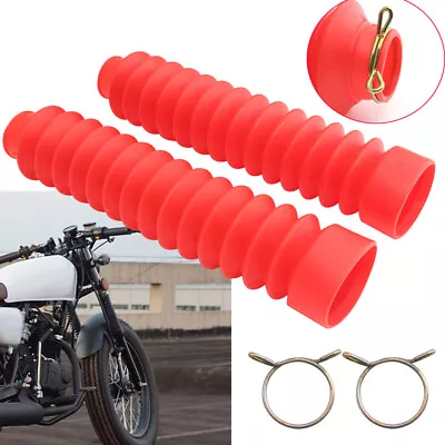 Red Rubber Front Fork Dust Cover Boots Shock Absorber Protector Gaiters Gators • $10.99