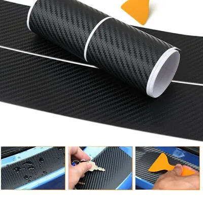 Black Sticker Rear Bumper Guard Sill Plate Trunk Protector Cover Car Decor • $8.15