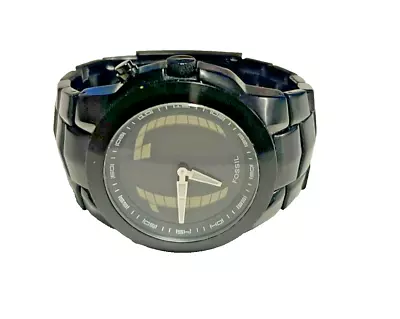 Mens Fossil Big Tic Scrolling Numbers All Black  Quartz Watch Bg 2155 Running • $61