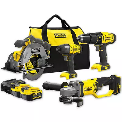 Stanley Combo Kit 8pc 18V Fatmax Drill Impact Driver Grinder Circular Saw Set • $399