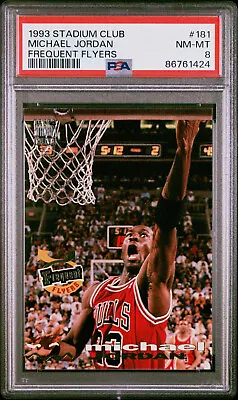 Michael Jordan - 1993 Stadium Club Frequent Flyers Card #181 PSA 8 NEAR MIINT-MT • $15