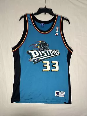 $34.99 • Buy Vintage 90s Champion Detroit Pistons Grant Hill Jersey Men’s 44 NBA Basketball