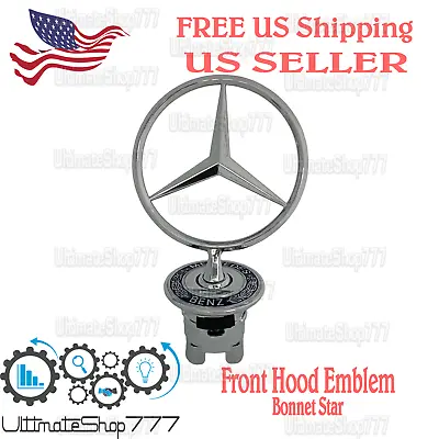 Front Hood Emblem Ornament For Mercedes-Benz Mounted Star C E S Class • $27.95