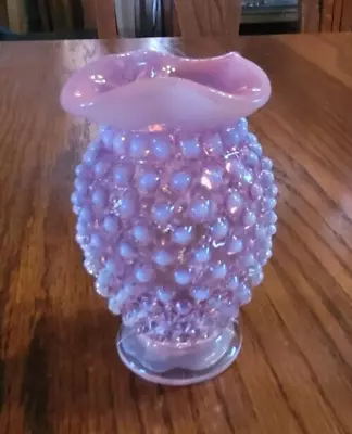 Vintage Fenton Cranberry Opalescent Hobnail Bud Vase - 3-1/2  • $10