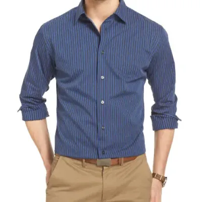 VAN HEUSEN Blue Amparo Button Down Shirt Large NWT • $4.99