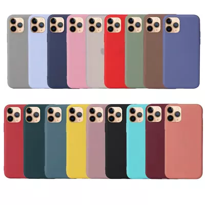 Case For IPhone 11 12 13 14 15 Pro Max XS X XR  Colour Shockproof Silicone Cover • £2.59