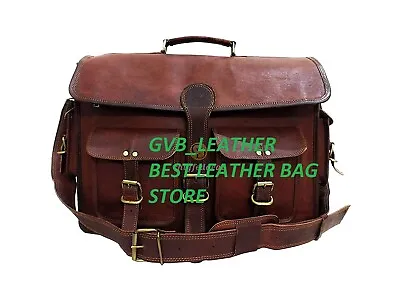 Men's Seller Handmade Leather Messenger Shoulder Bag Cross Body Laptop Case • $43.62