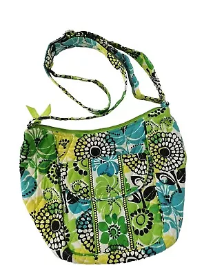 Vera Bradley Clare Shoulder Bag Limes Up Green Yellow Floral Crossbody Adj Strap • $17.99