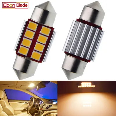 2X 6 Volt 6V 30MM 31MM WARM WHITE FESTOON LED BULB CLASSIC CAR MOTORBIKE SCOOTER • $4.66