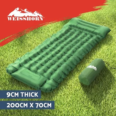 Weisshorn Self Inflating Mattress Camping Sleeping Mat Air Bed Pad Single Pillow • $37.95