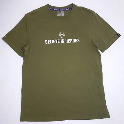 Under Armour Heatgear Wounded Warrior Project Mens M Loose Army Green T-shirt  • $22.99