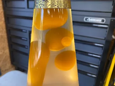 Lava Lamp Orange With Gold And Purple/blue Swirl Base 2023  Original • $55