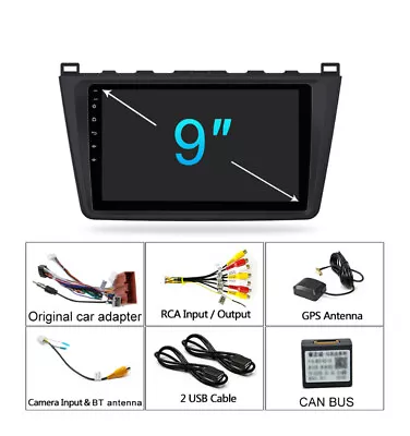 9Inch Android 9.1 Car Radio For Mazda 6 Rui Wing 08-14 GPS Bluetooth Stereo 1+16 • $229.57