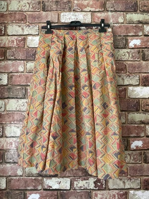 £25 • Buy Jaeger Vintage Skirt Multi Print 14 Pockets Aline
