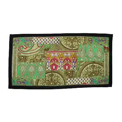 Vintage Embroidered Patchwork Head Board Bohemian Tapestry Wall Hanging Am • $19.99