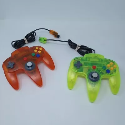 Lot Of 2 Nintendo 64 3rd Party N64 Controllers - Translucent - Tested • $25