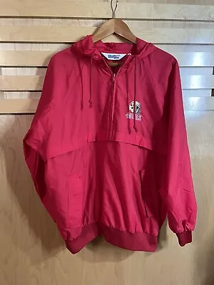 Vintage San Francisco 49Ers Chalk Line Windbreaker Jackets Size L 1/4 Zip Red • $89.99