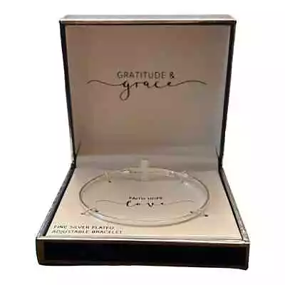 Unwritten Sterling Silver Sideways Cross Catch Bangle Faith Hope Love New • $21.99