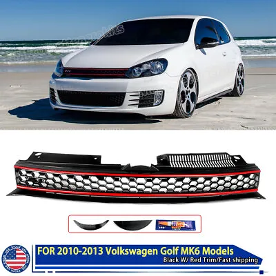 $38.76 • Buy W/O Badge For 10-14 VW Golf GTI Jetta Mk6 TDI Front Upper Grille Honeycomb Grill