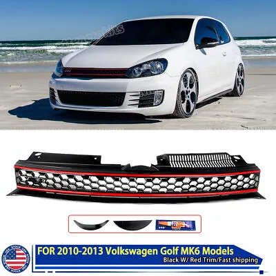 W/O Badge For 10-14 VW Golf GTI Jetta Mk6 TDI Front Upper Grille Honeycomb Grill • $41.80