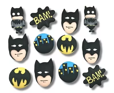 12 Batman Icing Cupcake Toppers Decorations Cake Topper Edible Party Super Hero • $10.27